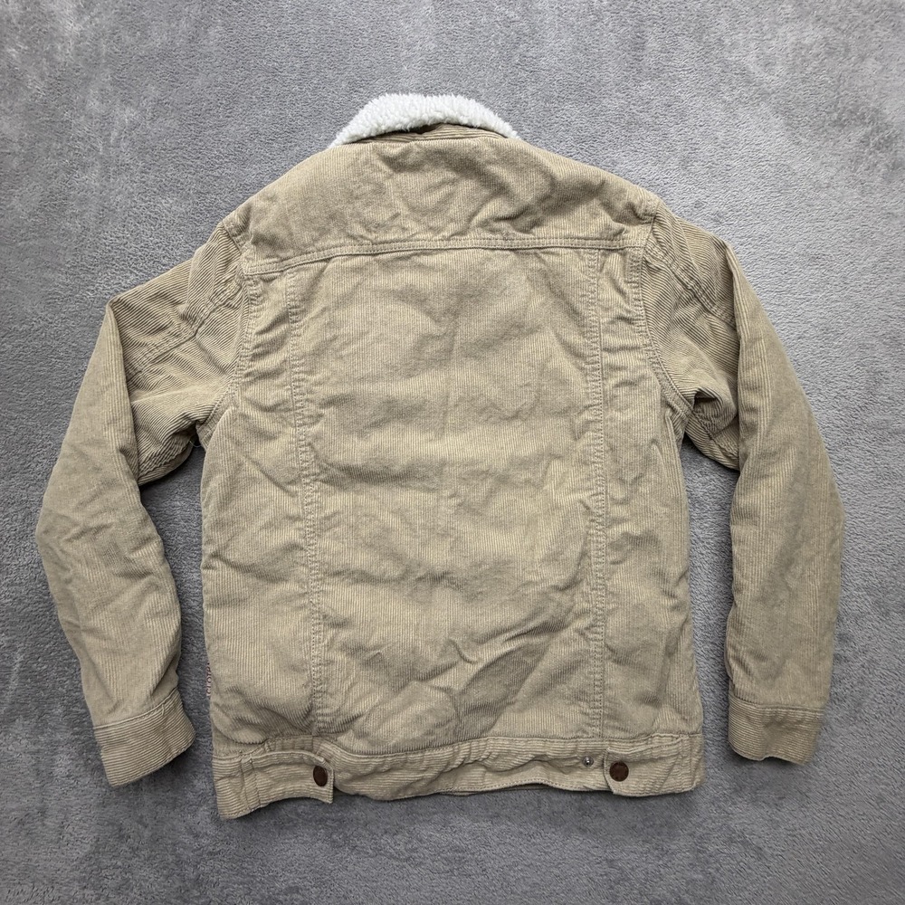 Brooklyn Clothing Jacket Mens Small Beige Bomber Corduroy Collared Lined Pockets - Picture 7 of 7